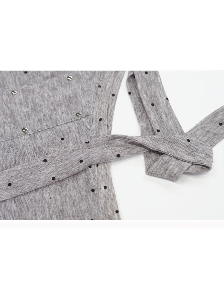 Cross Print Long Sleeve Knit Slouchy T-Shirt【s0000013892】