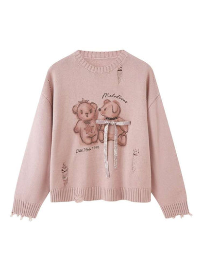 Puppy Kissing Bear Sweater Skirt【s0000015068】
