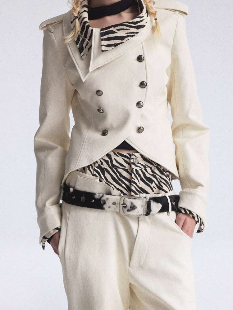 Irregular Zebra Wide Leather Pant【s0000015392】