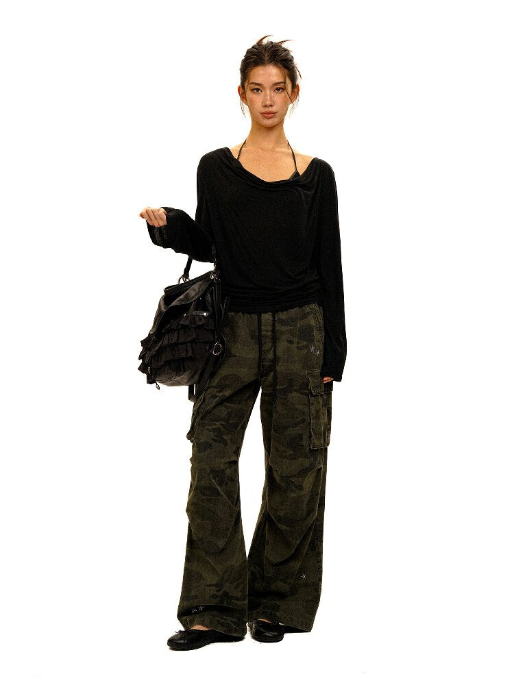 Star Rhinestone Camo Work Pants【s0000017908】