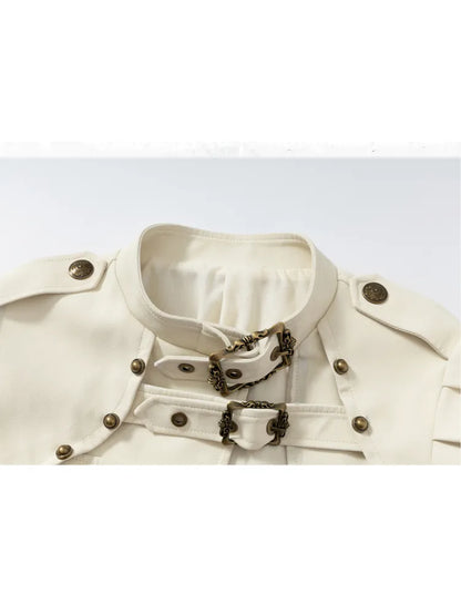 Stand Collar Ultra-Short Leather Jacket【s0000013950】