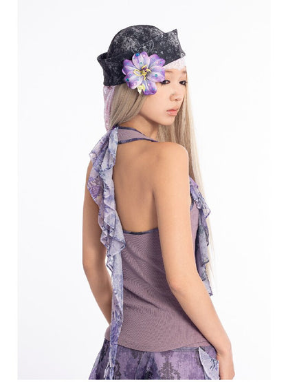 Vintage Pattern Ruffle Camisole【s0000018060】
