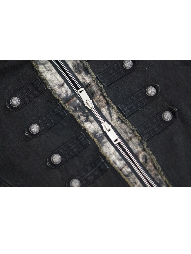 Standing collar zipper positive shoulder jacket【s0000013891】