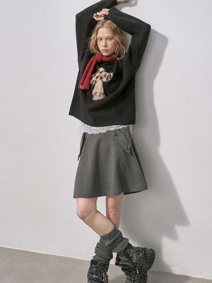 Woolen Plaid A-Line Short Skirt【s0000015220】