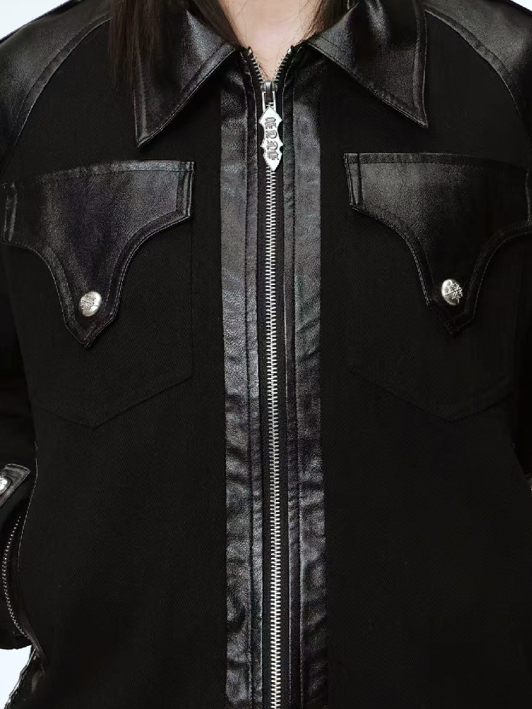 Brushed Patchwork Zipper Jacket【s0000018211】