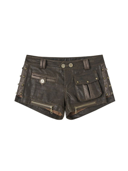 Low Rise Leather Shorts【s0000009748】