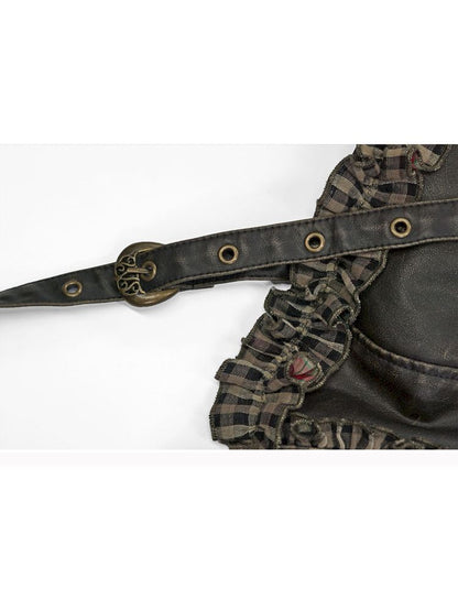 Patchwork Lattice Waisted Dress【s0000013889】