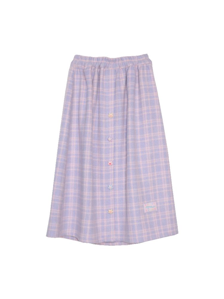 Purple Pink Plaid Peplum A-line Skirt【s0000005256】