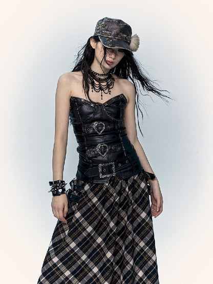 슬림 랩 짧은 가죽 가슴 판 [S0000011436]