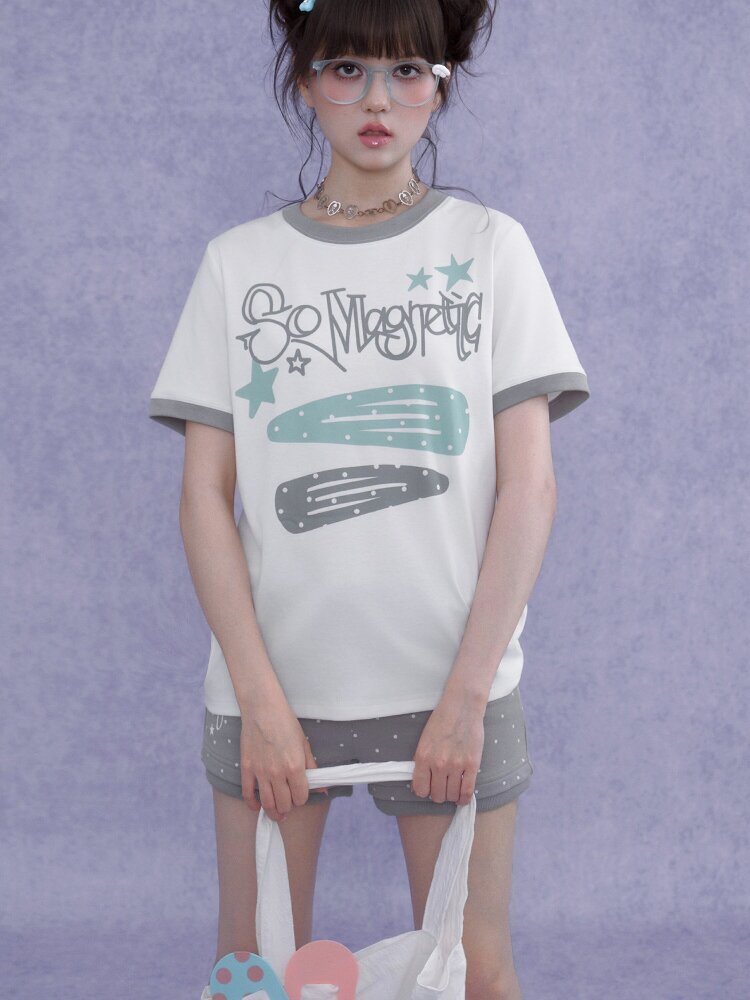 Print Crew Neck Short Sleeve T-Shirt【s0000016646】