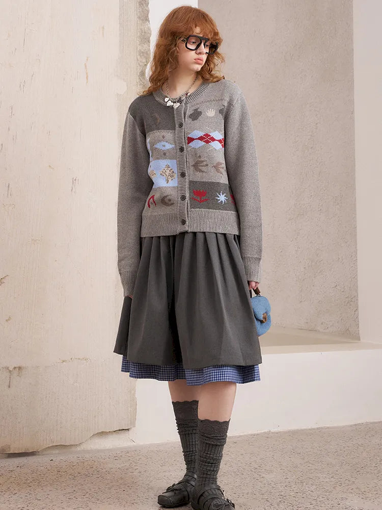 Embroidered Slim-Fit Button-Up Cardigan【s0000014075】