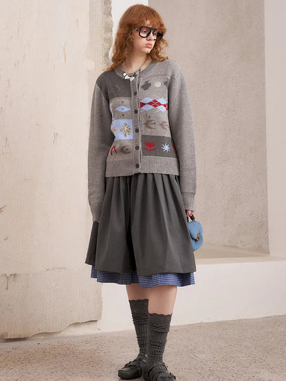 Embroidered Slim-Fit Button-Up Cardigan【s0000014075】