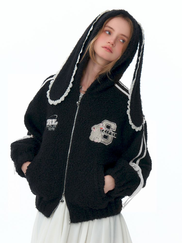 Hooded Rabbit Ears Short Jacket【s0000011500】