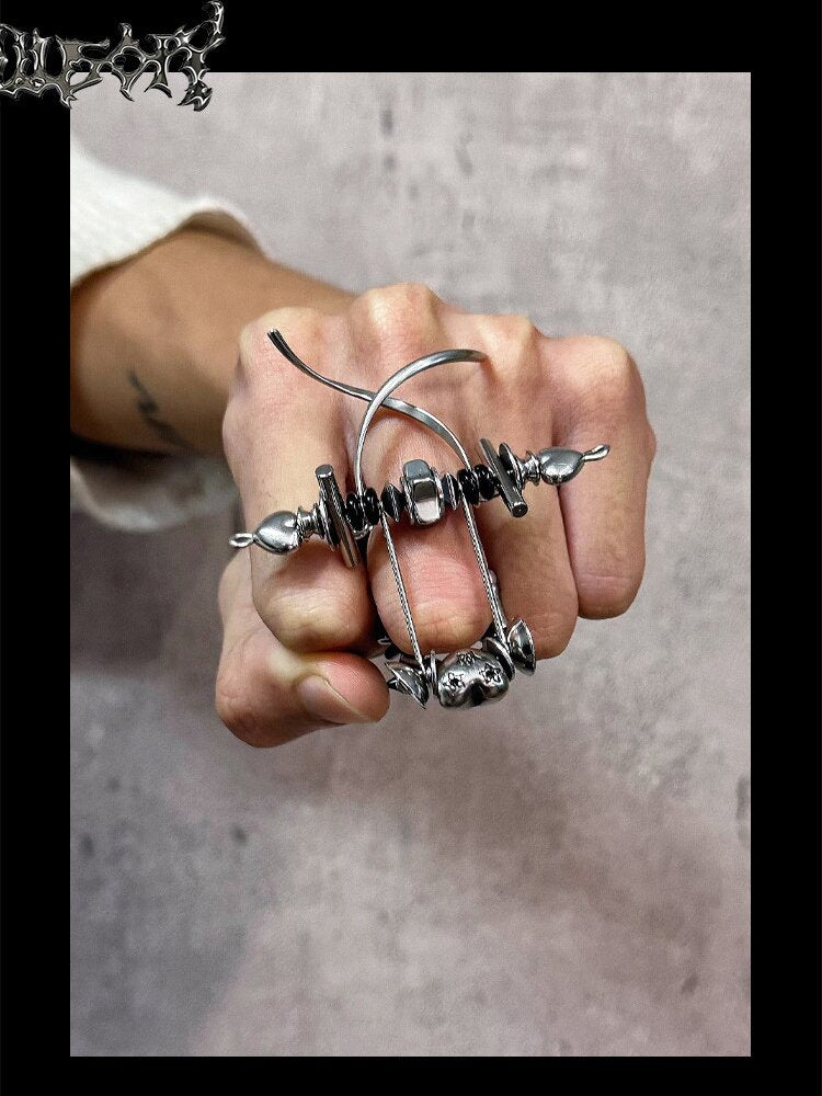 Punk Mechanical Joint Adjustable Ring【s0000018881】