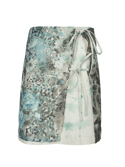 Leopard Lace Panel Midi Skirt【s0000018094】
