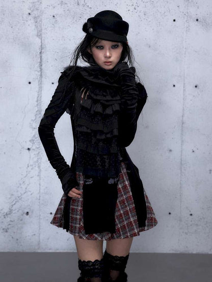 Court Lace Layering Furry Scarf【s0000014932】