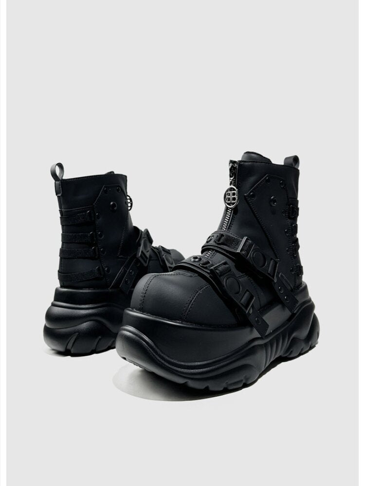 Punk Style Platform Belt Booties【s0000015708】