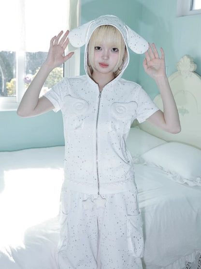 Hot Rhinestone White Vest Jacket【s0000012334】