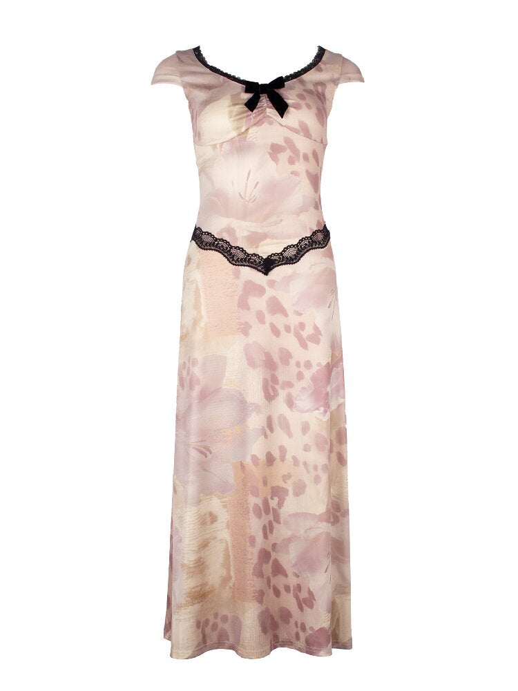 Vintage Pattern Lace Floral Dress【s0000018086】