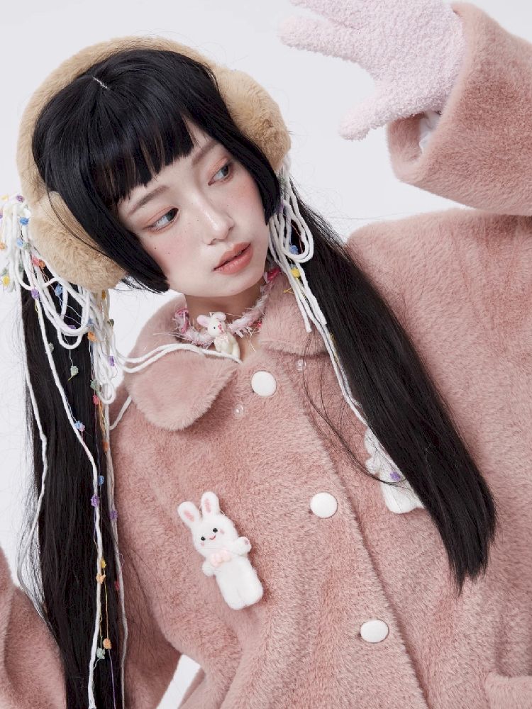 Retro Cute Rabbit Tweed Coat【s0000005585】