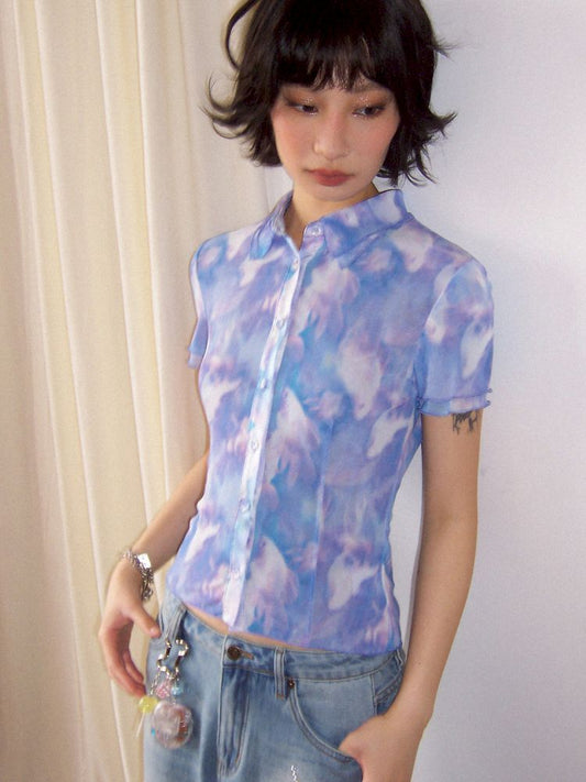 Wooden Ear Trim Slim Shirt【s0000012295】