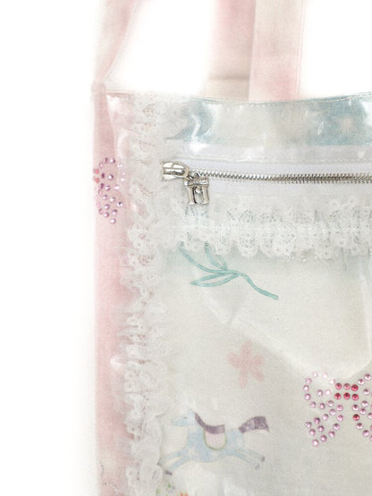 PVC Printed Illustration Girl Bag【s0000017449】