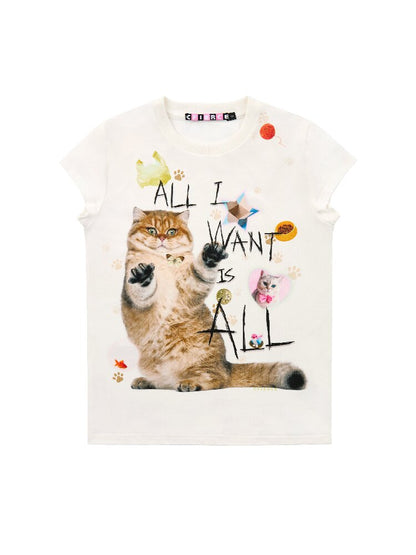 Cat Print Slim Fit T-Shirt【s0000017027】