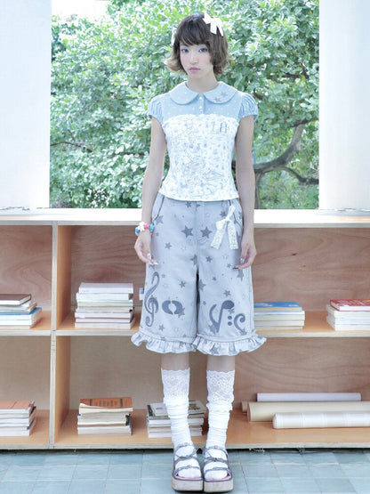 Vintage Bird Collar Bubble T-shirt【s0000017476】