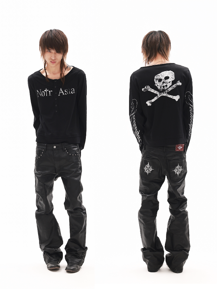 Indian Cotton Dark Pattern T-Shirt【s0000018326】