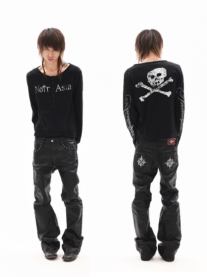 Indian Cotton Dark Pattern T-Shirt【s0000018326】