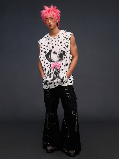 Dalmatian Print Sweatshirt Vest【s0000017293】
