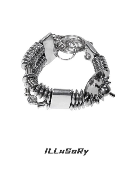 Heavy Beaded Futuristic Bracelet【s0000018840】