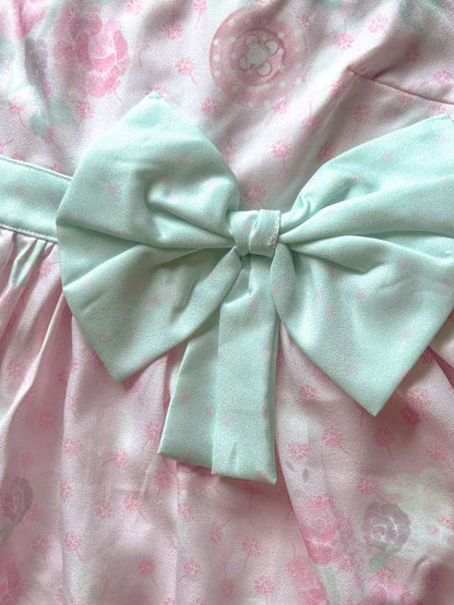 Mint Flower Chiffon Floral Dress【s0000015206】