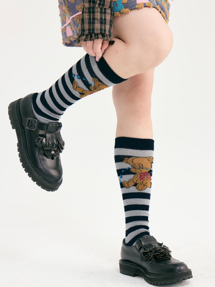 Striped Bear Little House Socks【s0000018722】