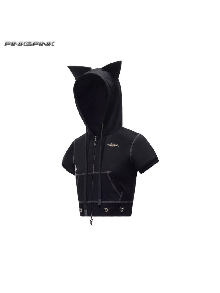 Cat Ear Rhinestone Camo Hoodie【s0000017721】