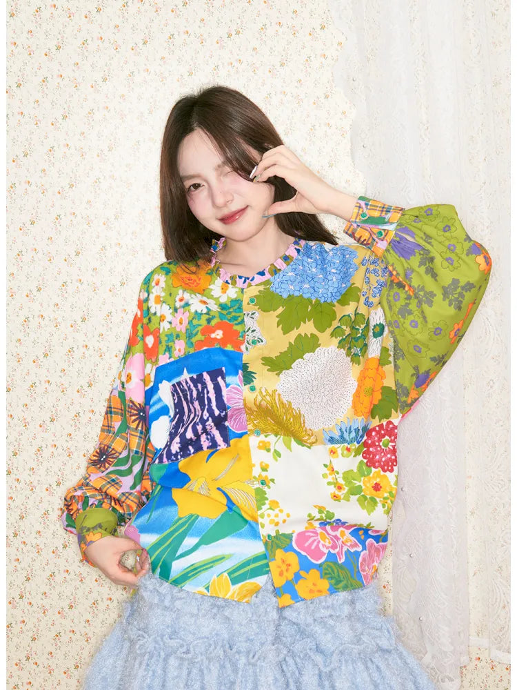 Patchwork Floral Shirt【s0000014147】