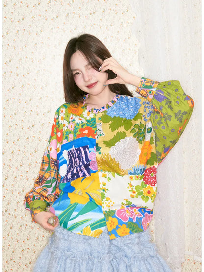 Patchwork Floral Shirt【s0000014147】