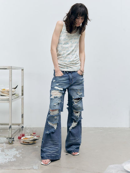 Straight Leg Wide Jeans【s0000012412】