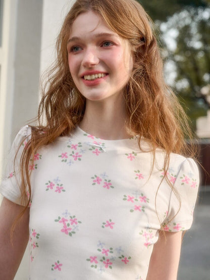 Blue Velvet Cotton Flower Dress【s0000015623】