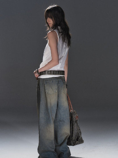Drawstring Texture Sleeveless Vest【s0000016244】
