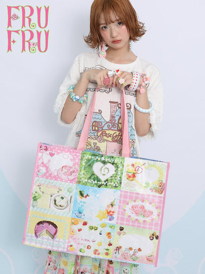 Vintage Printed Woven Handbag Bag【s0000017453】