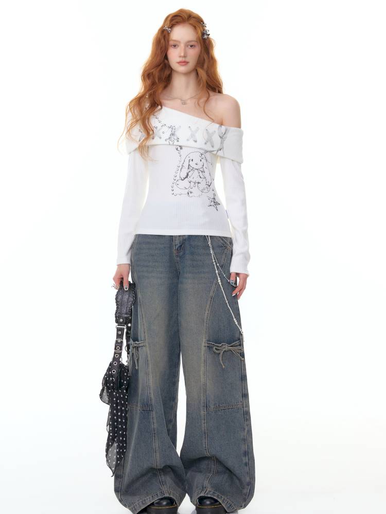 Straight Wide-Leg Denim Pants【s0000014356】