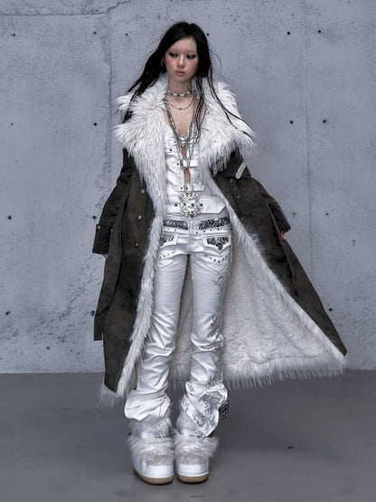 Modern Knight Fur Long Trench Coat【s0000014924】