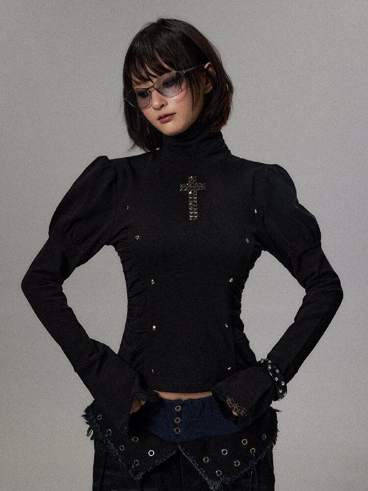 Punk Dark Cross Slim Knit Layer【s0000018493】