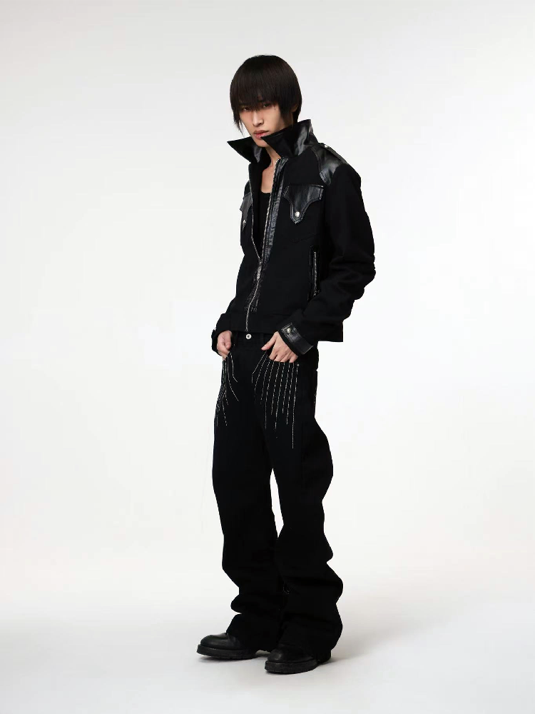 Brushed Patchwork Zipper Jacket【s0000018211】