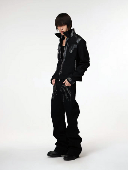 Brushed Patchwork Zipper Jacket【s0000018211】