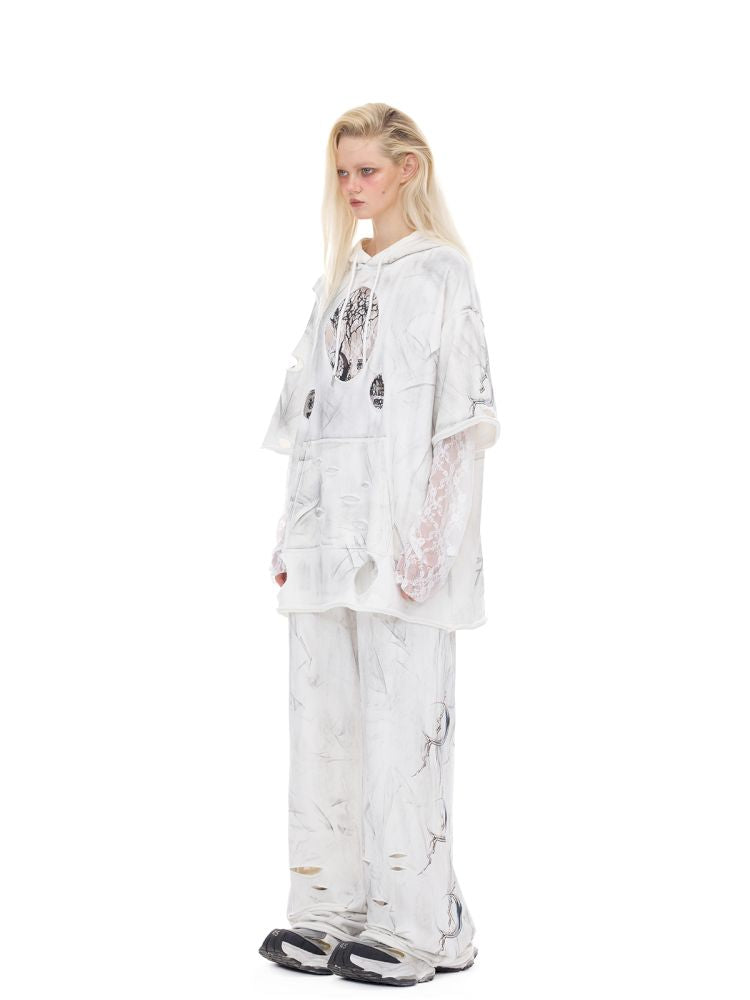 Irregular Hole Rock Punk Loose Pants【s0000012986】