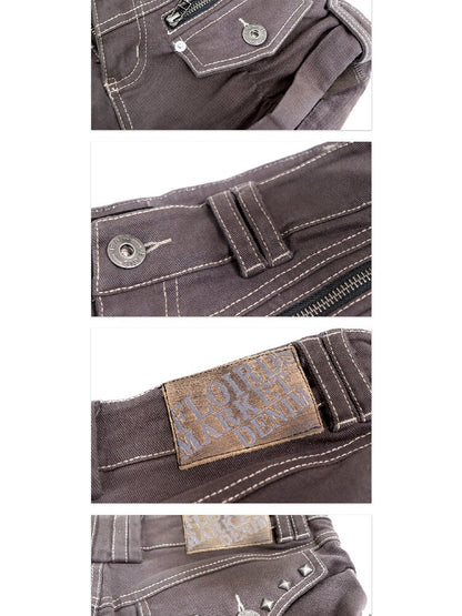 Washed Blue Grey Old Spice Denim Shorts【s0000016286】