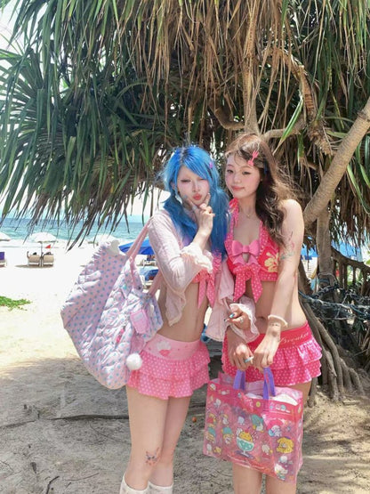 Fuchsia Flower Split Swimsuit【s0000012660】