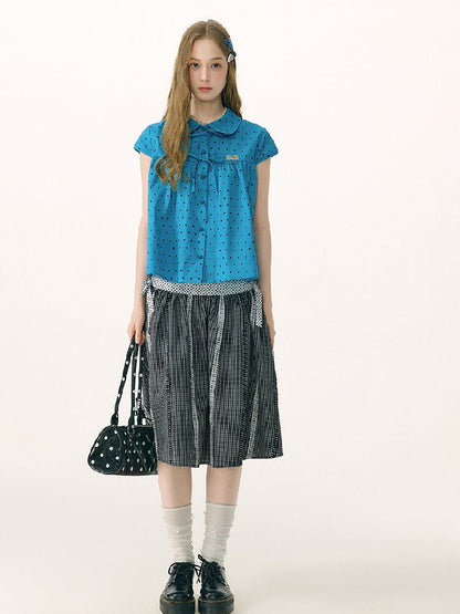 Retro Academy Plaid Polka Dot Skirt【s0000017154】